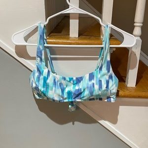 Aerie Blue & White Streaked Bikini Top